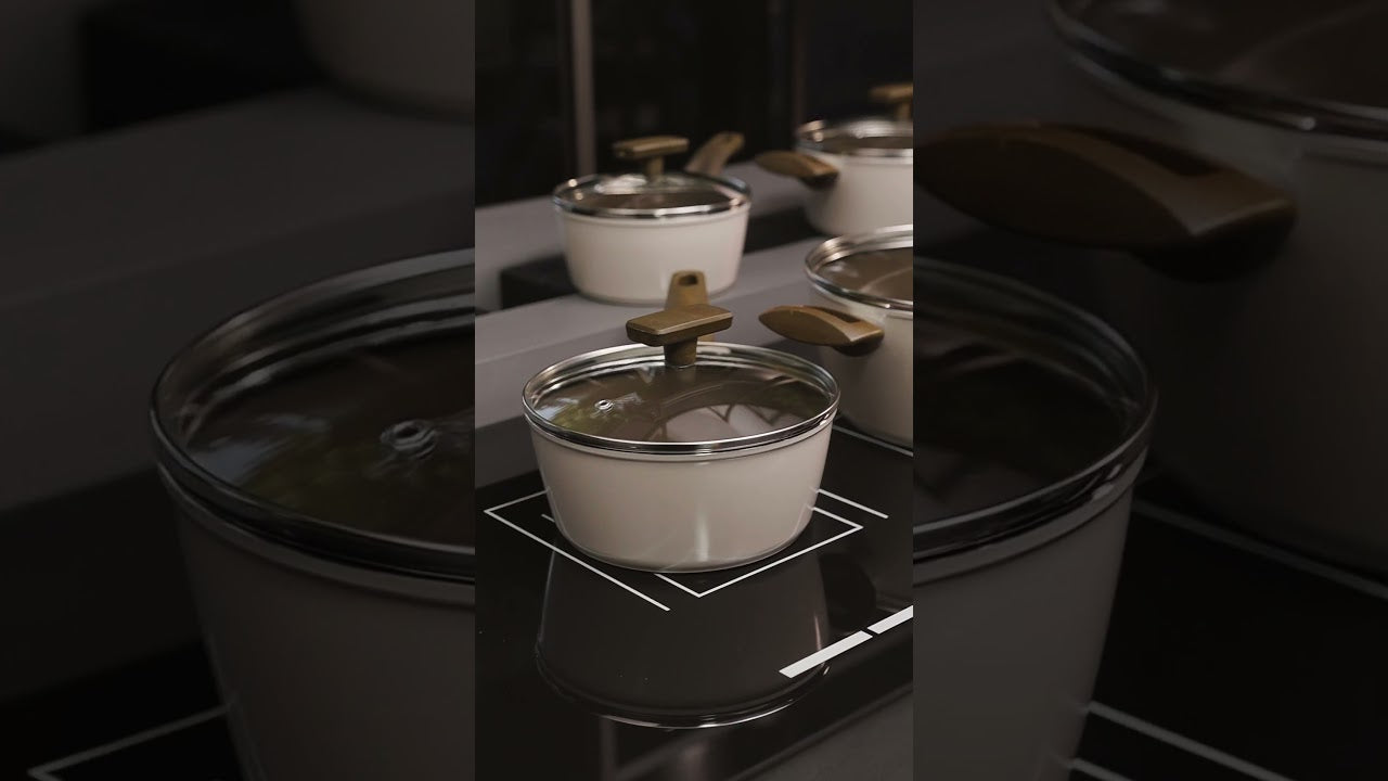 Jogo de Panelas Brinox Antiaderente Ceramic Life 5 Peças Organika com Indução Nata