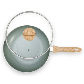 Wok de Indução com Tampa Brinox Botanika Antiaderente Ceramic Life Ø28cm 3,4 Litros Verde