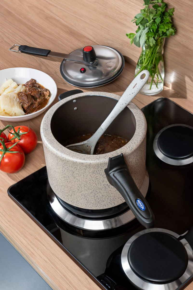 Panela de Pressão Brinox Vapt Antiaderente Ceramic Life 4,5 Litros Ø20cm Vanilla