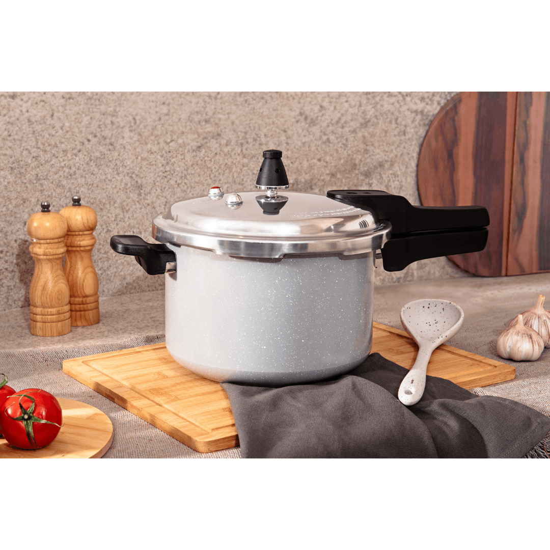 Panela de Pressão Indução Brinox Super Antiaderente Ceramic Life 5,4 Litros 22cm Gris