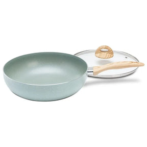 Wok de Indução com Tampa Brinox Botanika Antiaderente Ceramic Life Ø28cm 3,4 Litros Verde