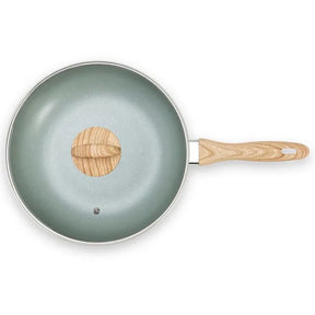 Wok de Indução com Tampa Brinox Botanika Antiaderente Ceramic Life Ø28cm 3,4 Litros Verde