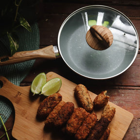 Wok de Indução com Tampa Brinox Botanika Antiaderente Ceramic Life Ø28cm 3,4 Litros Verde