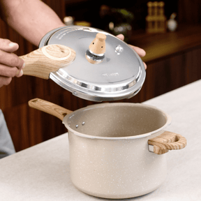 Panela de Pressão Indução Brinox Pressure Antiaderente Ceramic Life 4,2 Litros Areia