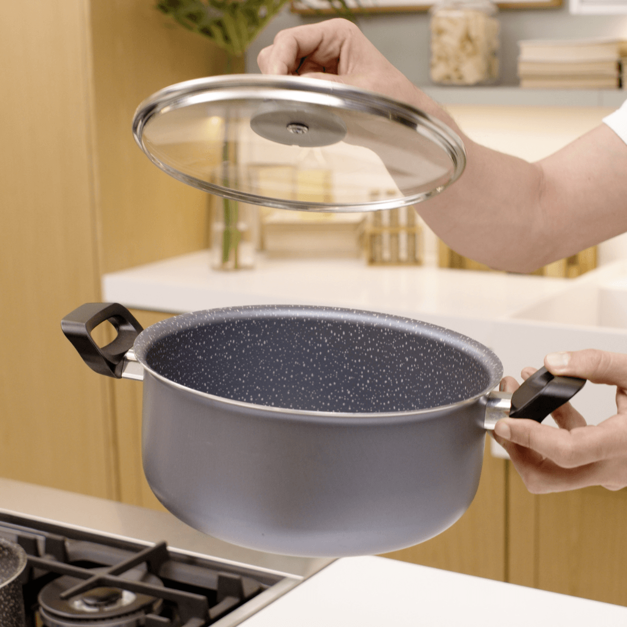 Jogo de Panelas Brinox Antiaderente Ceramic Life 8 Peças Suprema Jeans