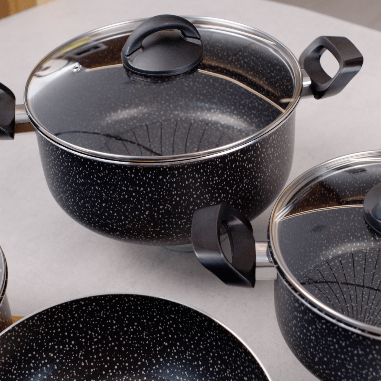 Jogo de Panelas Brinox Antiaderente Ceramic Life 6 Peças Suprema Preta