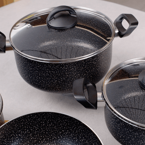 Jogo de Panelas Brinox Antiaderente Ceramic Life 6 Peças Suprema Preta