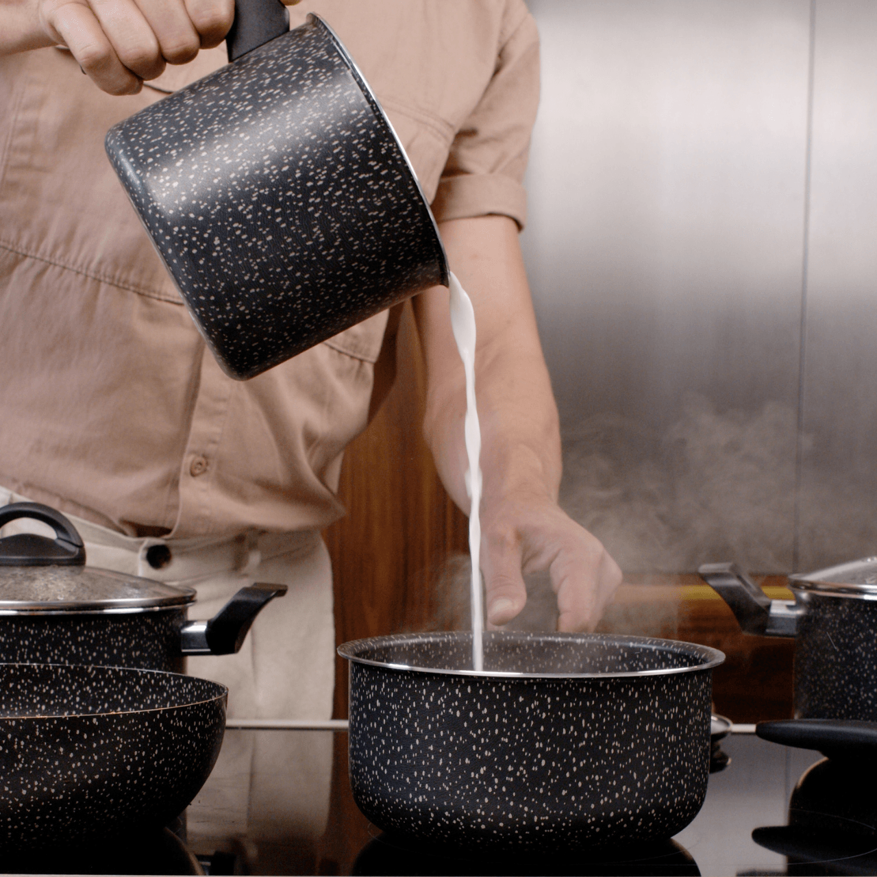 Jogo de Panelas Brinox Antiaderente Ceramic Life 6 Peças Suprema Preta