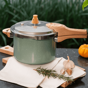 Panela de Pressão Indução Brinox Pressure Antiaderente Ceramic Life 4,2 Litros Botanika Verde