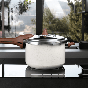 Panela de Pressão Indução Brinox Antiaderente Ceramic Life Pressure 6,8 Litros Ø24cm Vanilla