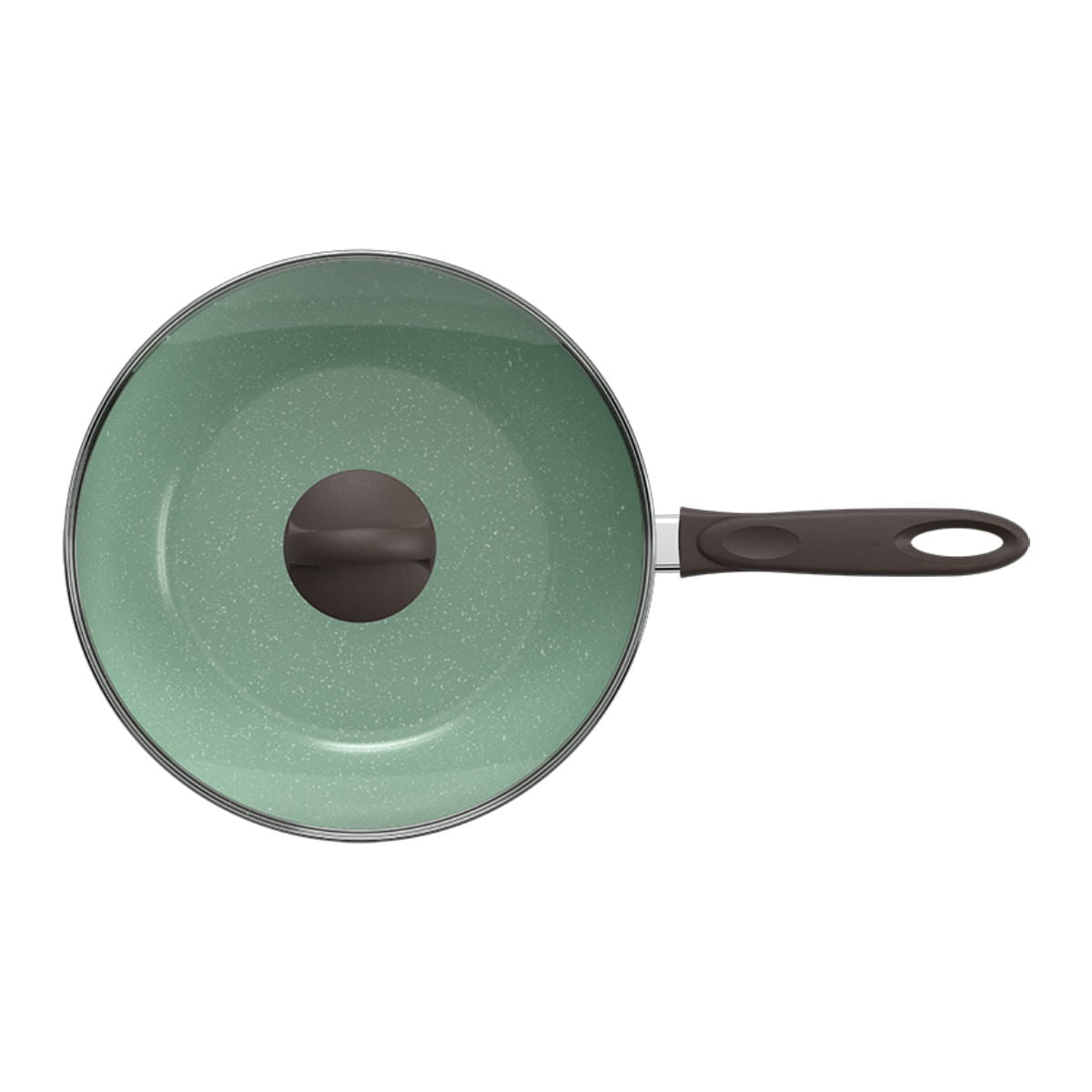 Wok com Tampa Brinox Suprema Antiaderente Ceramic Life Ø28cm 4,65 Litros Verde