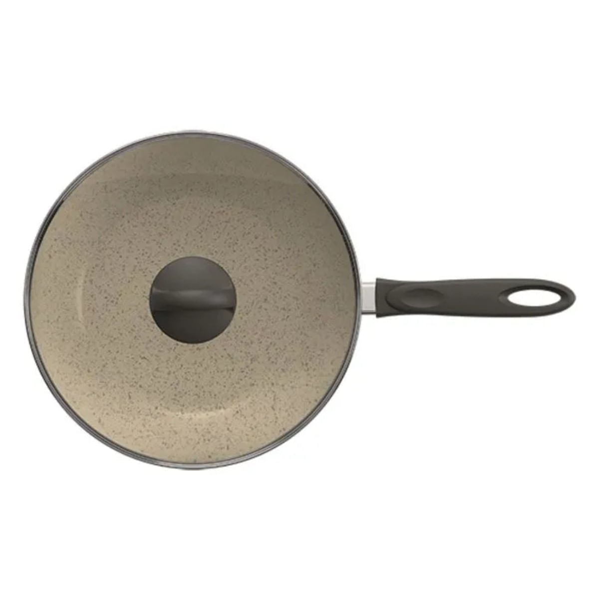 Wok com Tampa Brinox Suprema Antiaderente Ceramic Life Ø28cm 4,65 Litros Vanilla