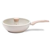 Wok de Indução com Tampa Brinox Sirius Antiaderente Ceramic Life Ø28cm 3,4 Litros Vanilla