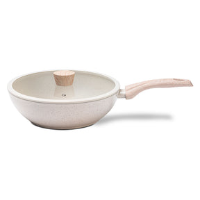 Wok de Indução com Tampa Brinox Sirius Antiaderente Ceramic Life Ø28cm 3,4 Litros Vanilla